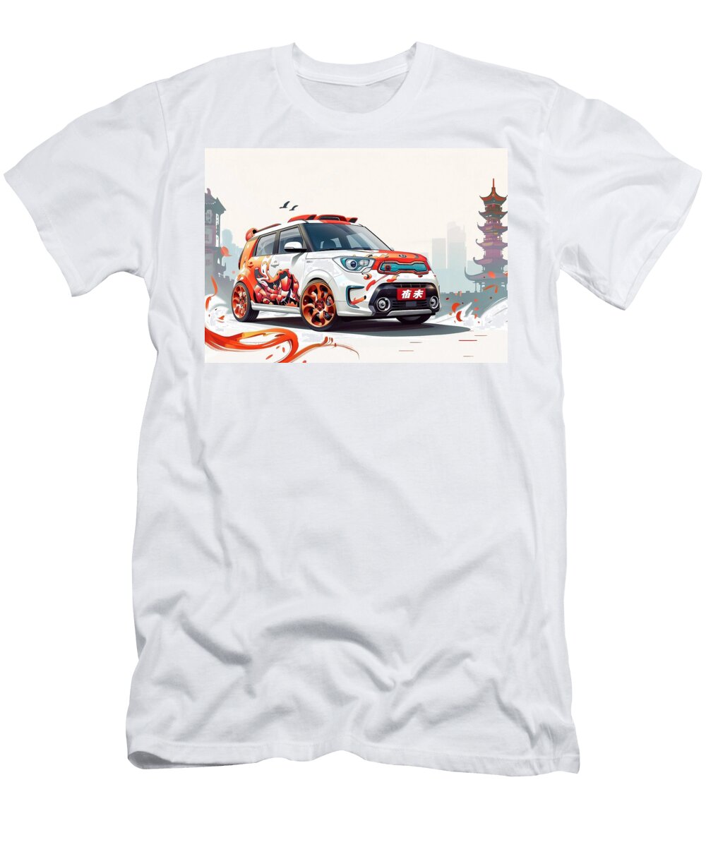 Kia Car with Chinese Design a Modern Take on Tradition Kari Goldfalse T-Shirt