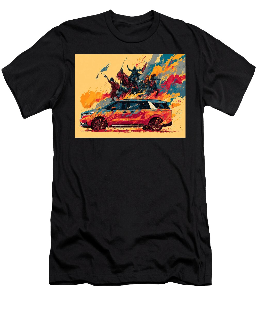 Kia Carnival 2023 Minivan Abstract Art Action Figures Fierce Figures on a Car Hollie Love T-Shirt