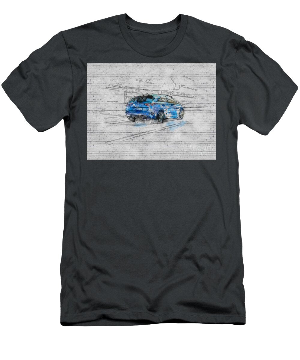 Kia Ceed 2018 New Blue Hatchback Cars Rear Ashtyn Treutel T-Shirt
