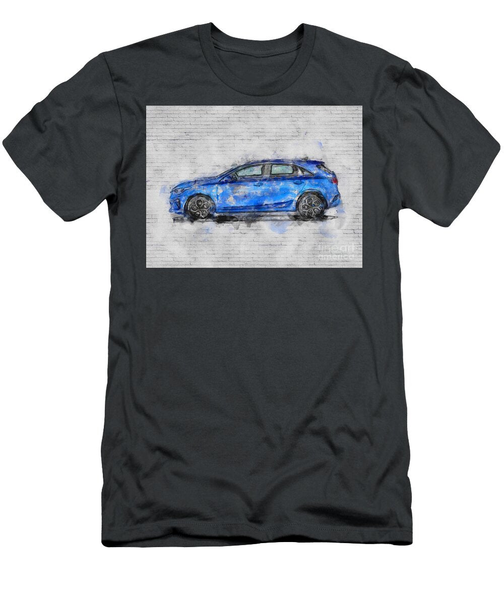 Kia Ceed 2020 Side Exterior Blue Hatchback New Korean Cars Ashtyn Treutel T-Shirt