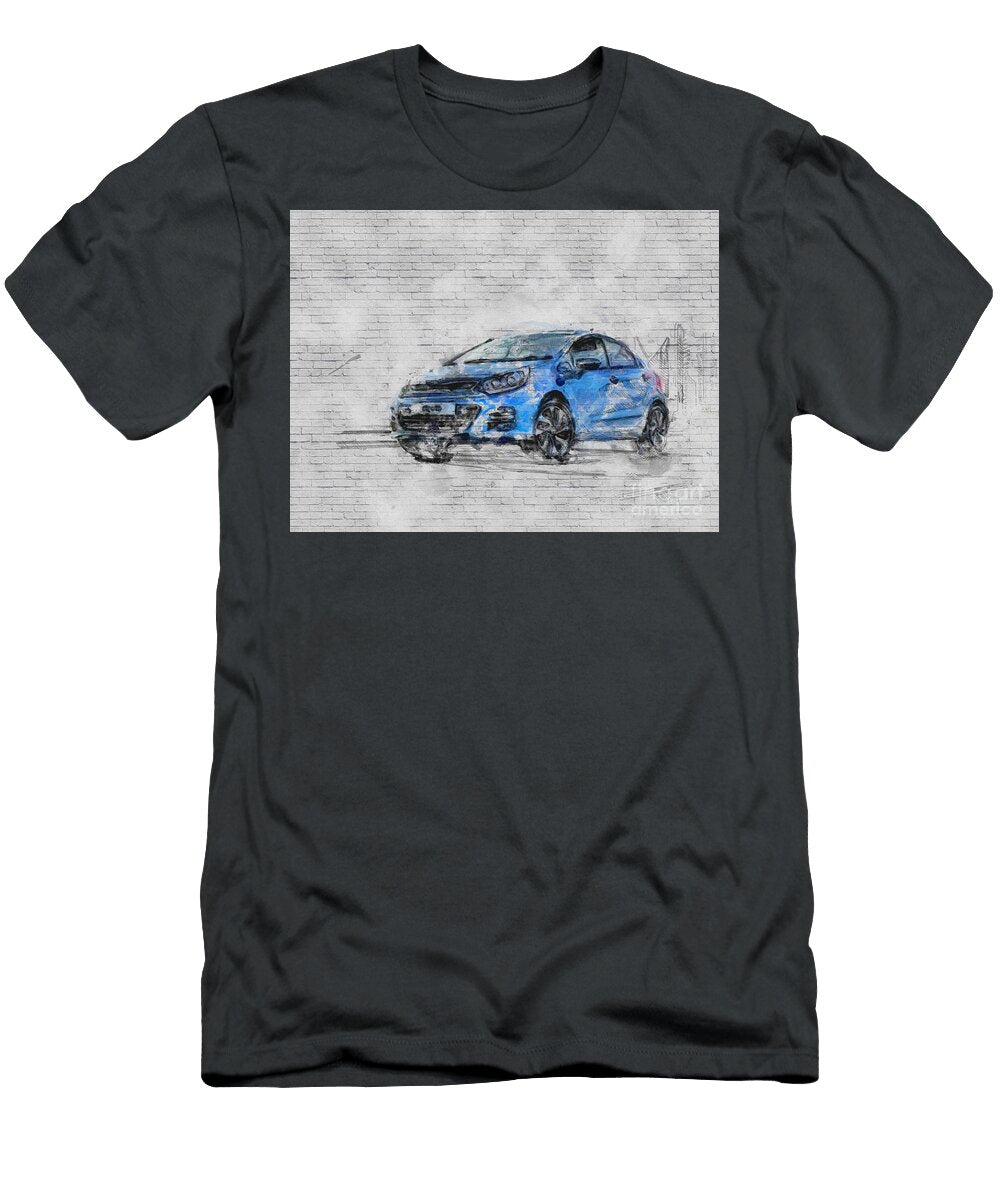 Kia Rio 2018 Exterior Hatchback New Blue Korean Cars Ashtyn Treutel T-Shirt