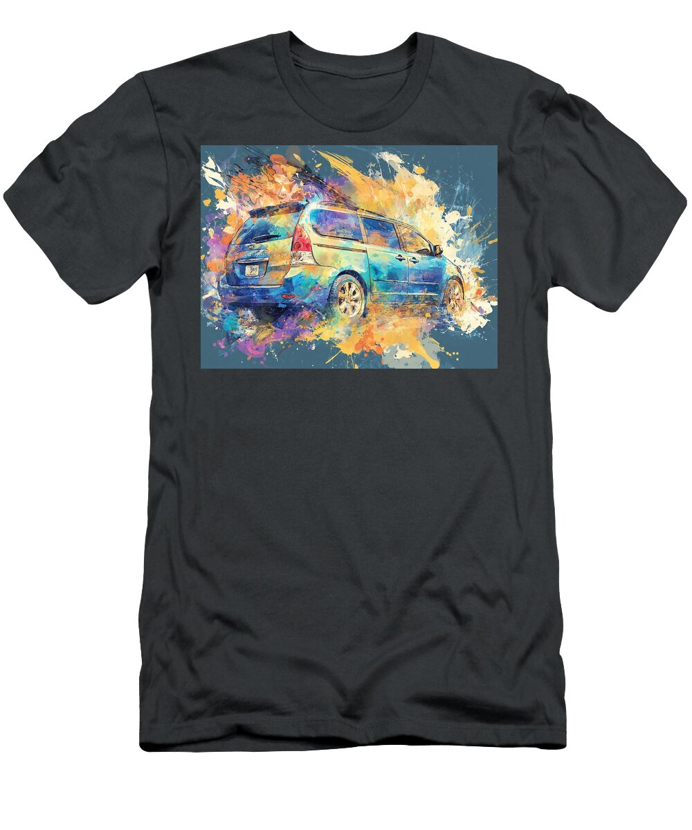 Kia Sedona 2003 Minivan Colorful Car Abstract Design Vibrant Abstract Car Art Hollie Love T-Shirt