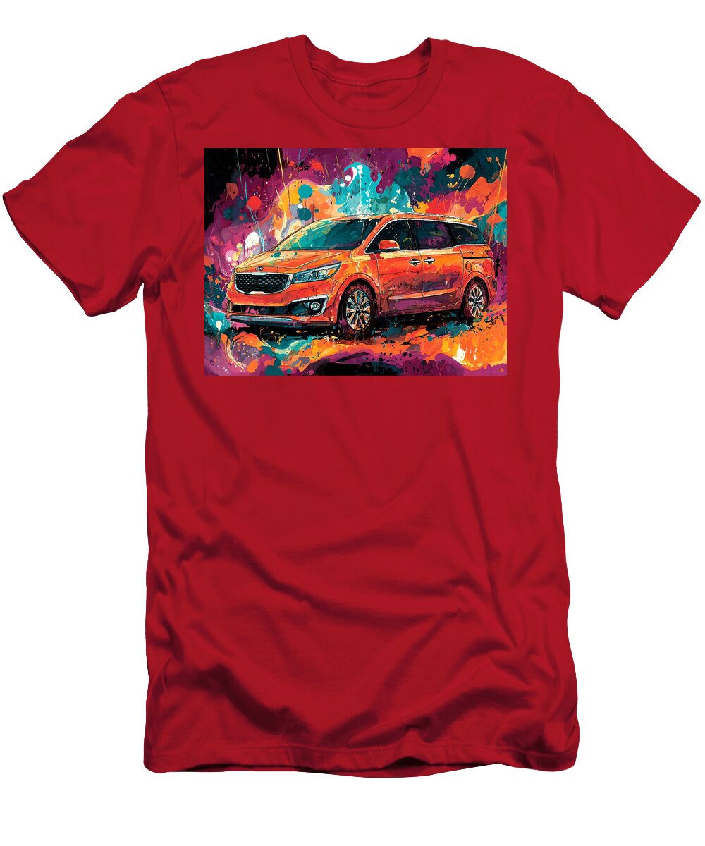 Kia Sedona 2015 Minivan Colorful Car Abstract Design Vibrant Abstract Car Art Hollie Love T-Shirt