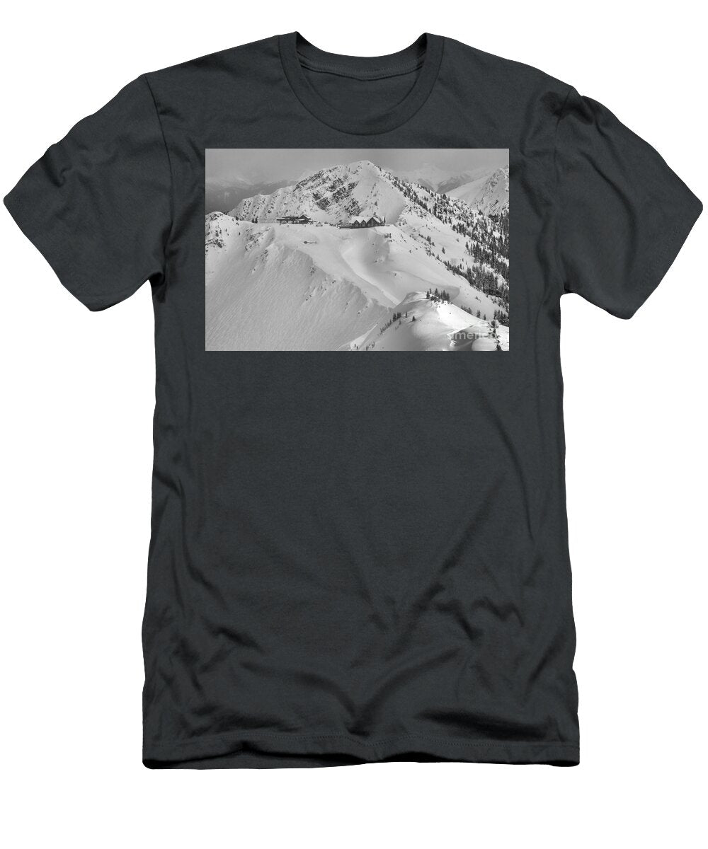 Kicking Horse Eagles Eye Restaurant Black and Whtie Adam Jewell T-Shirt