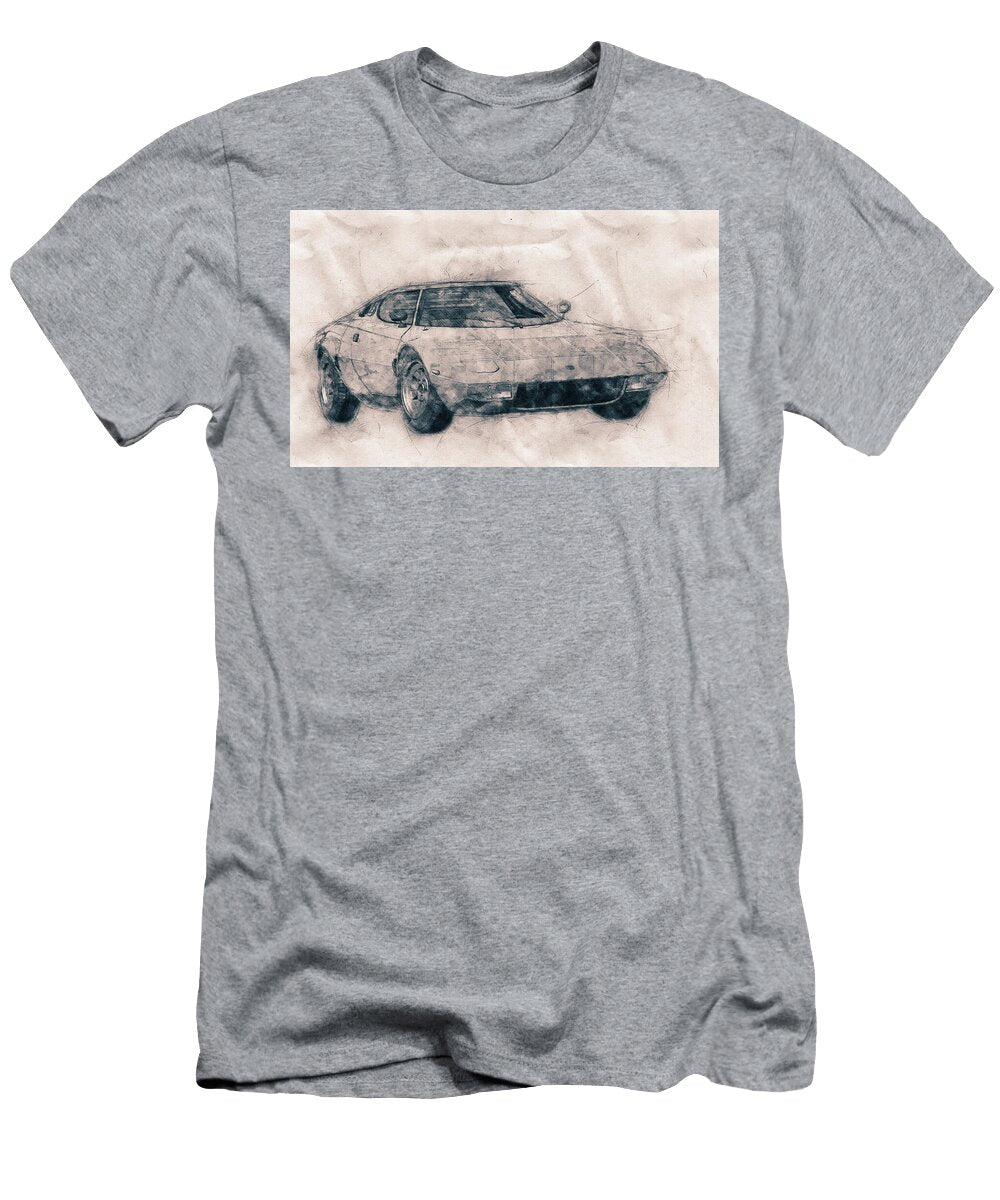 Lancia Stratos Hf Sports Car Rally Car 1970 Automotive Art Car Posters Studio Grafiikka T-Shirt