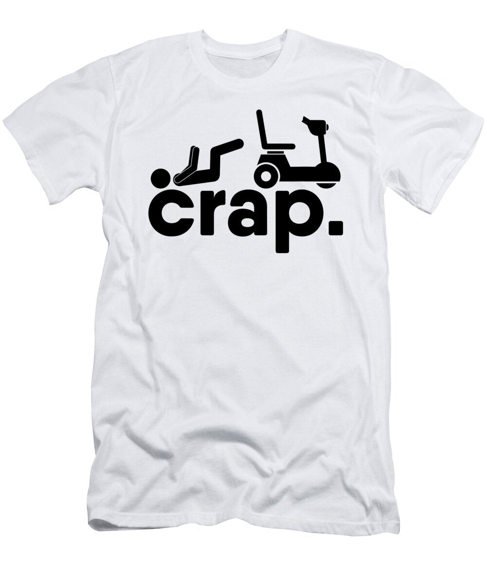 Leg Amputee Electric Wheelchair Fall Handicap Funny Meme Roger Kuo T-Shirt
