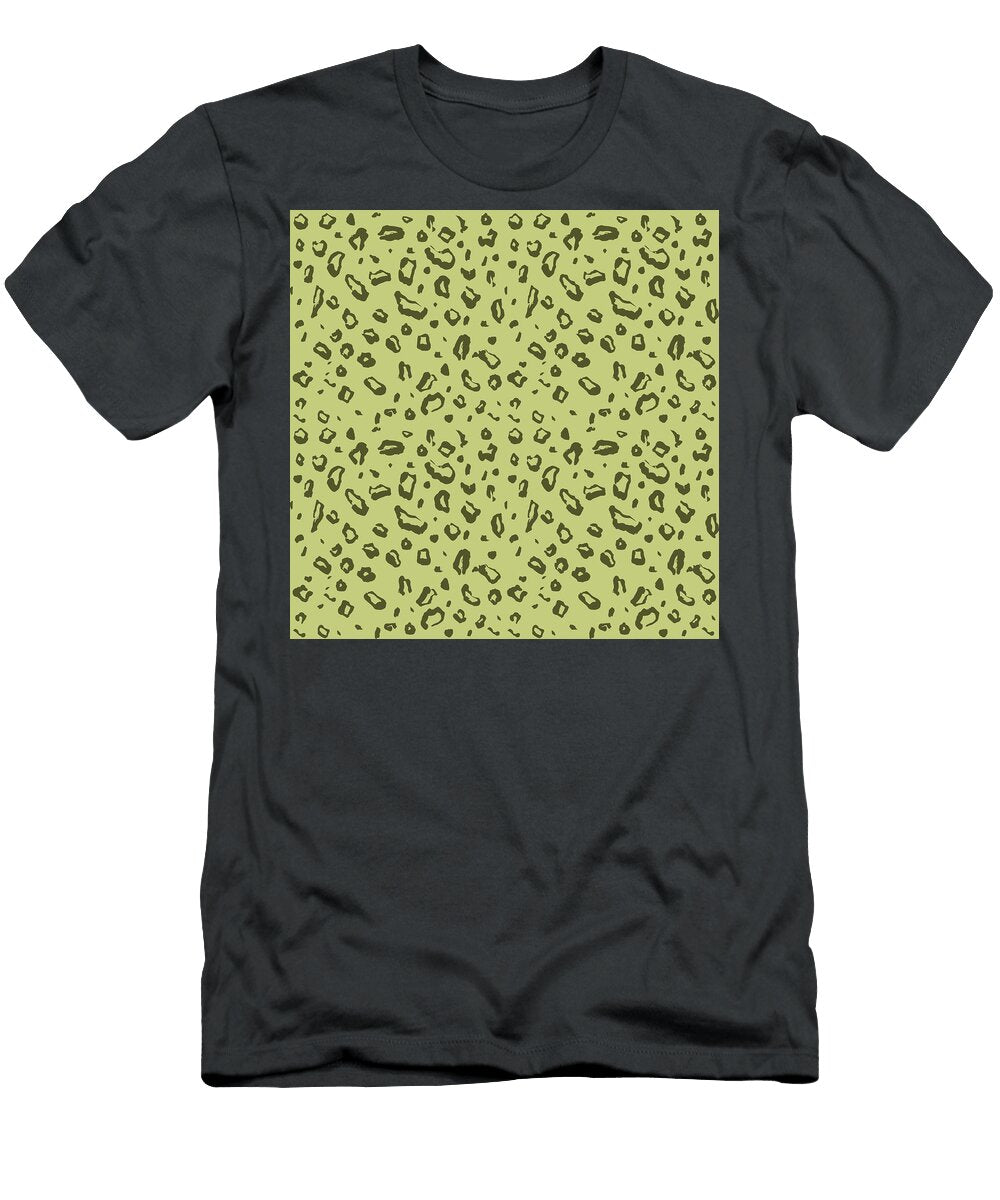 Leopard Skin Pattern Dark Khaki Studio Grafiikka T-Shirt