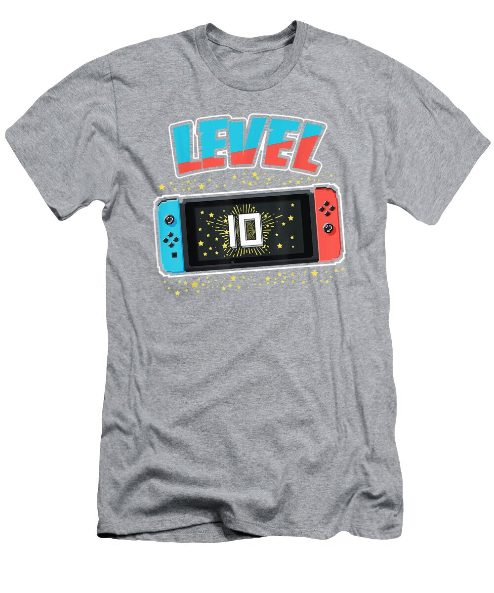 Level 10 Birthday Boy 10 Years Old Video Games Nissim Callie T-Shirt