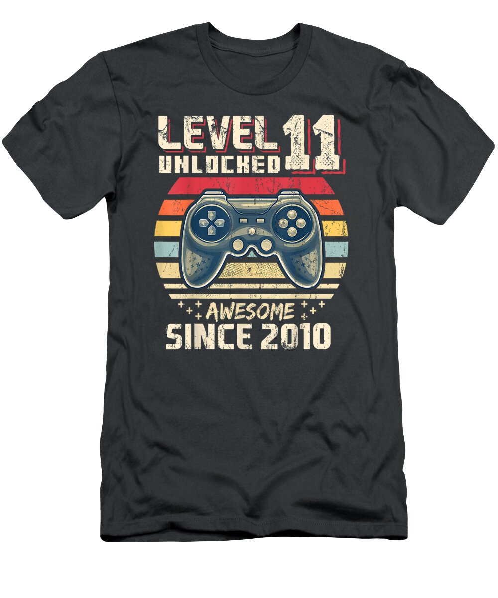 Level 11 Unlocked Awesome 2010 Video Game 11th Birthday Albert Karly T-Shirt