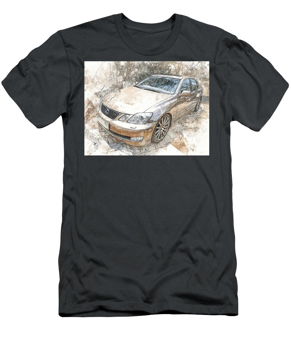 Lexus Gs 300 2006 Sedan Luxury Car Sketch Art Elegant Sketch of a Luxury Car Hollie Love T-Shirt
