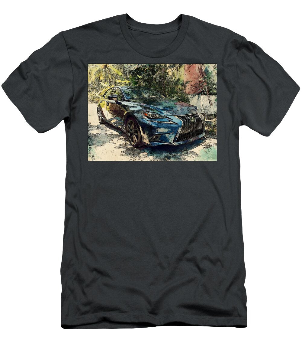 Lexus Is 350 2013 Sedan Luxury Car Tropical Scene Blue Car in a Tropical Garden Hollie Love T-Shirt