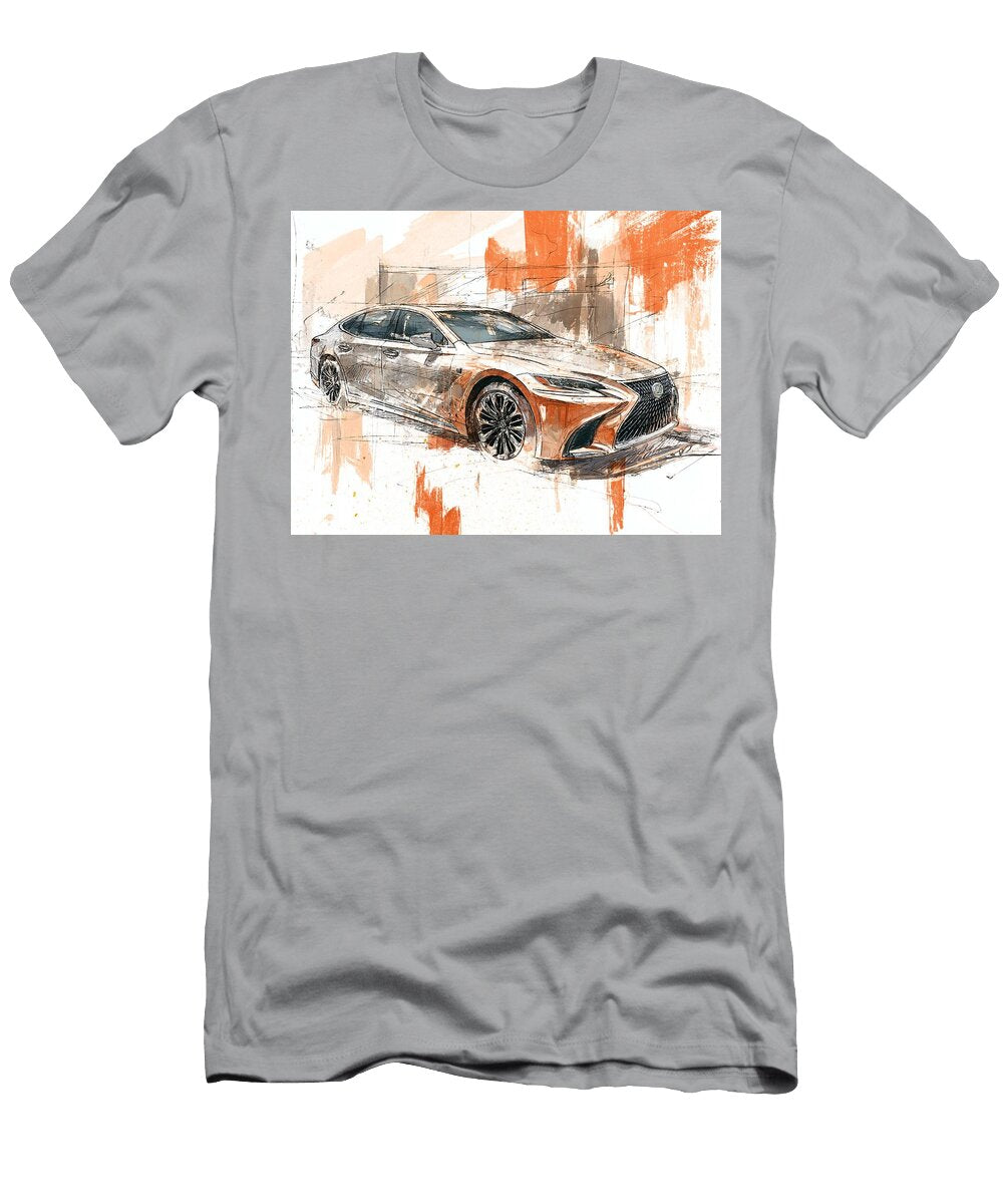 Lexus Ls 2023 Sedan Luxury Car Sketch Art Lexus Sketch Art Hollie Love T-Shirt