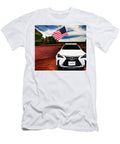 Lexus Ux 250 Lexus Lexus Ux 250 H F Sport Subcompact Crossover Suv Hybrid Hatchback Luxury White USA Flag Oil Paint Colorful Sun Edgar Dorice T-Shirt