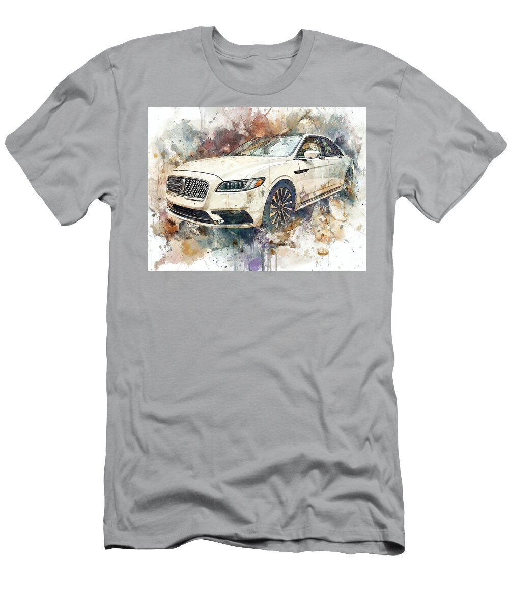 Lincoln Continental 2017 Sedan Luxury Car Modern Design Elegant White Car Painting Hollie Love T-Shirt