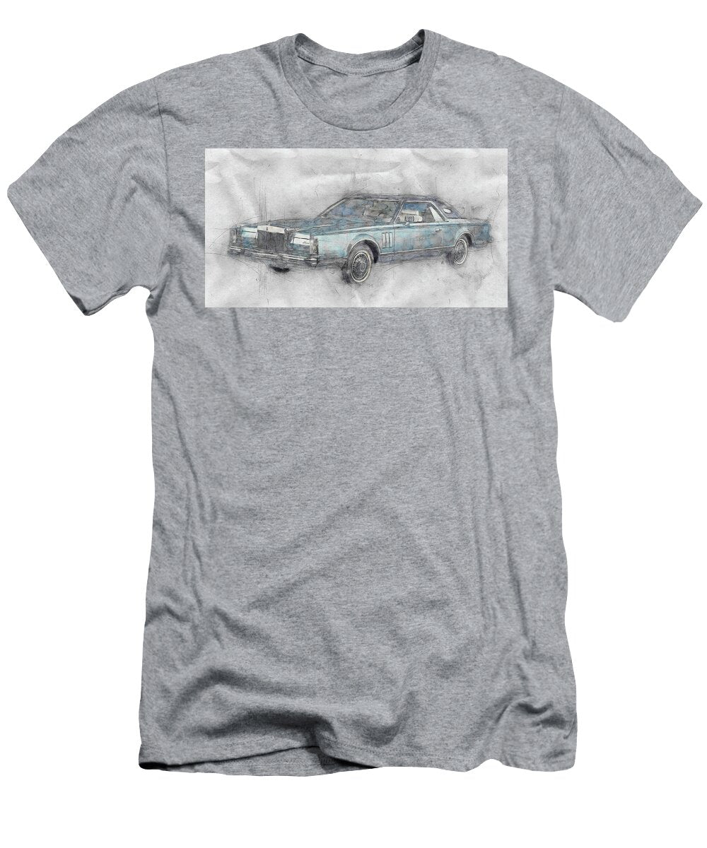 Lincoln Continental Mark V 1 1977 Automotive Art Car Posters Studio Grafiikka T-Shirt