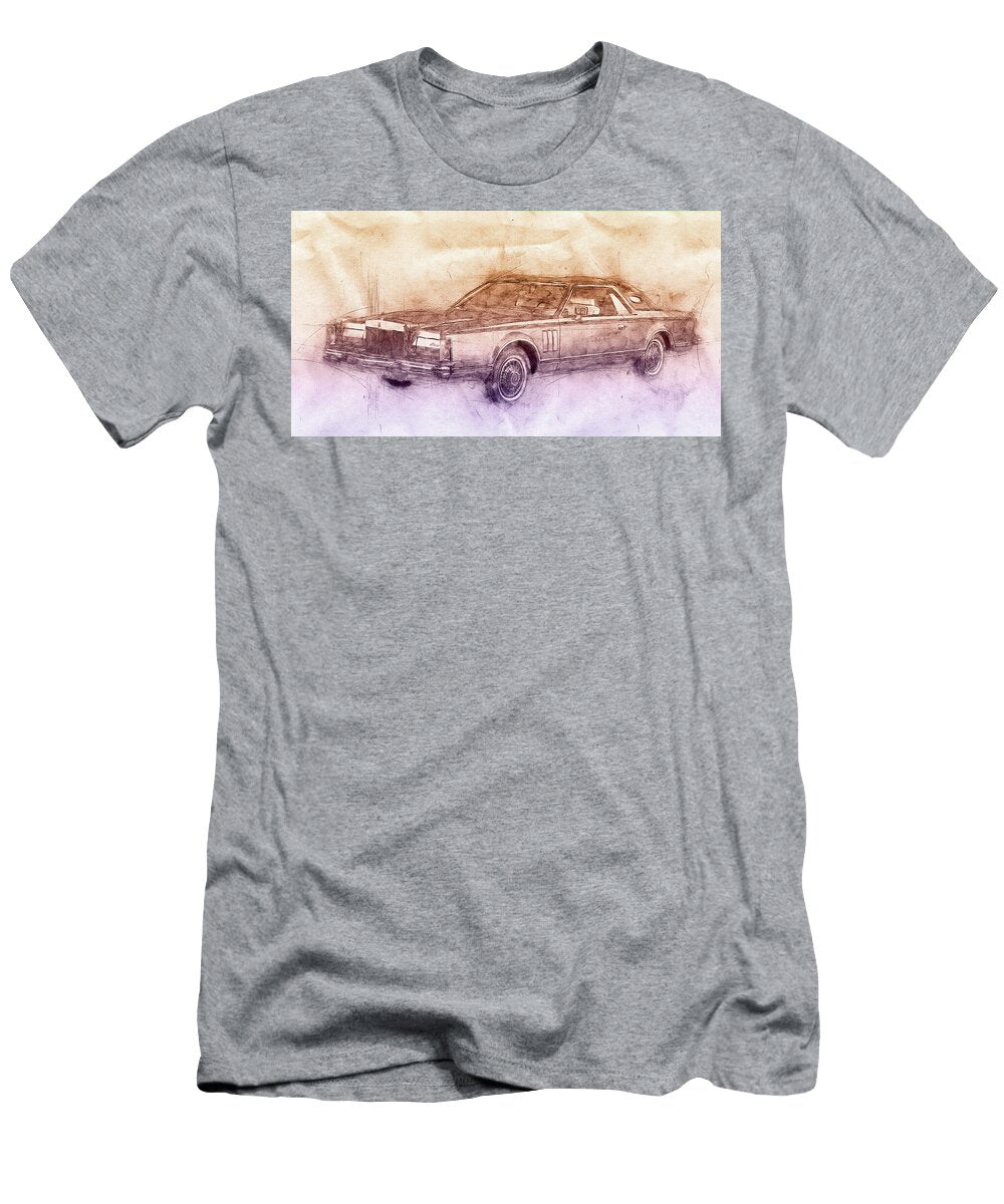 Lincoln Continental Mark V 2 1977 Automotive Art Car Posters Studio Grafiikka T-Shirt
