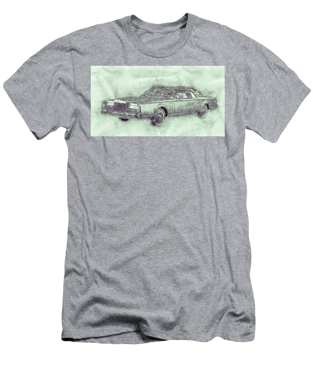 Lincoln Continental Mark V 3 1977 Automotive Art Car Posters Studio Grafiikka T-Shirt