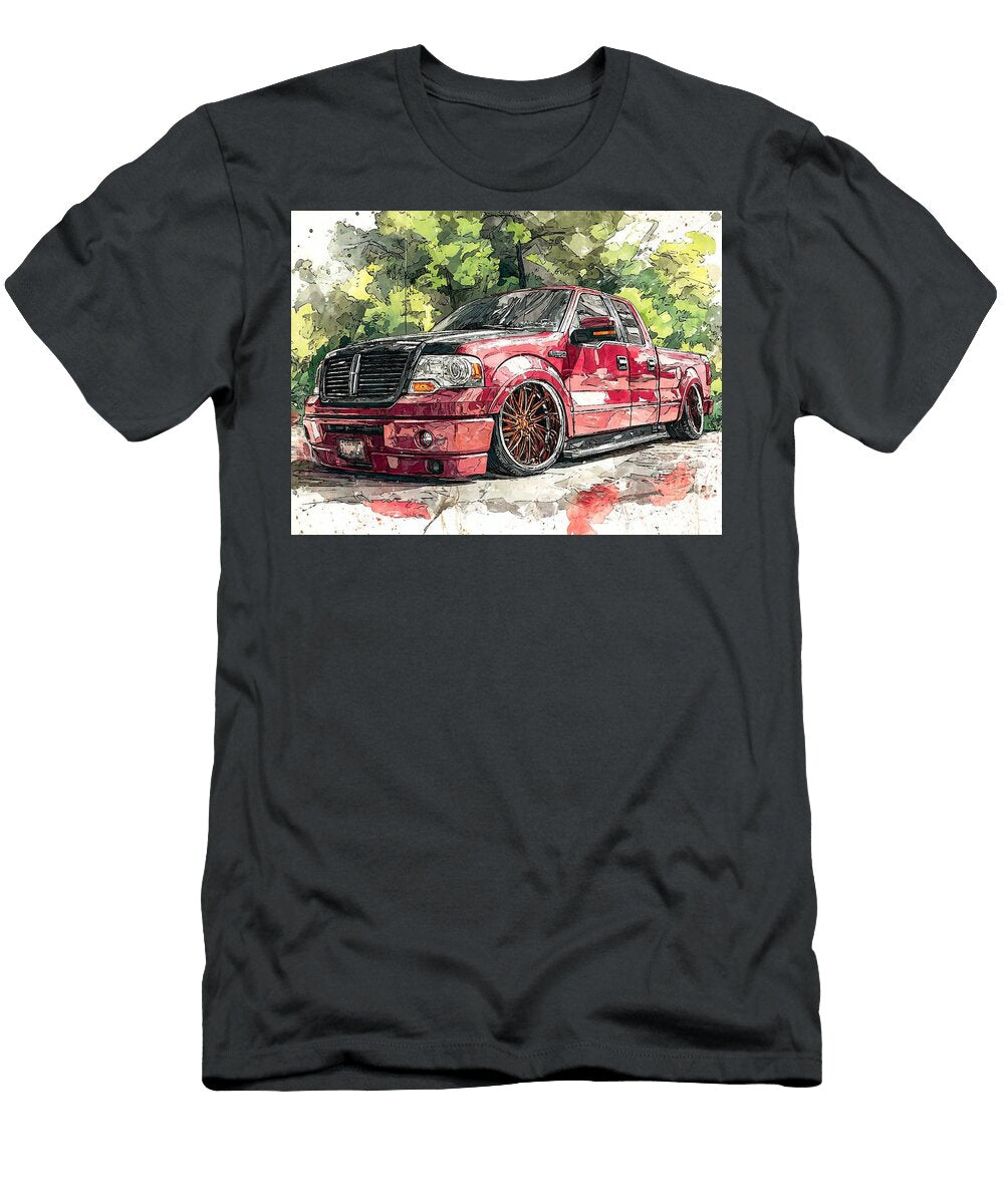 Lincoln Mark Lt 2005 Truck Red Pickup Truck Nature Scene Vibrant Red Truck in Nature Hollie Love T-Shirt