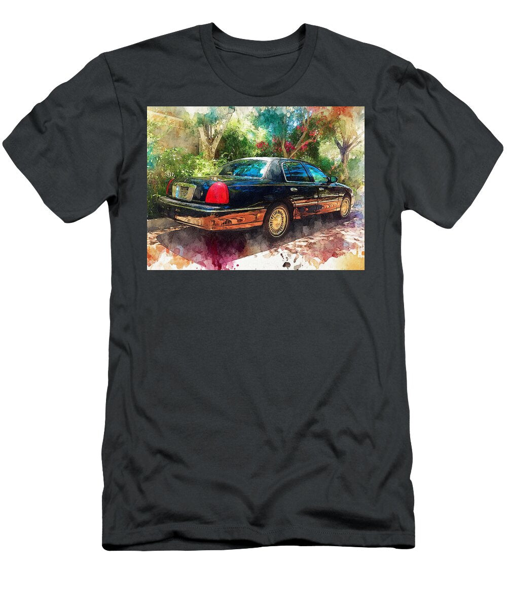 Lincoln Town Luxury Car Elegant Vehicle Black Limousine in a Garden Hollie Love T-Shirt