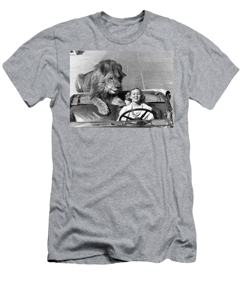 Lion Takes a Daily Ride Underwood Archives T-Shirt