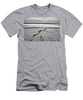 Lone Driftwood in Zmudowski State Beach in Monterey County Black and White Jamie Pham T-Shirt