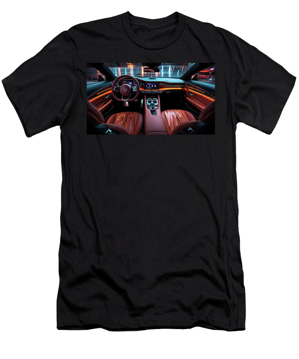 Luxurious Car Interior At Night Evie Carrier T-Shirt