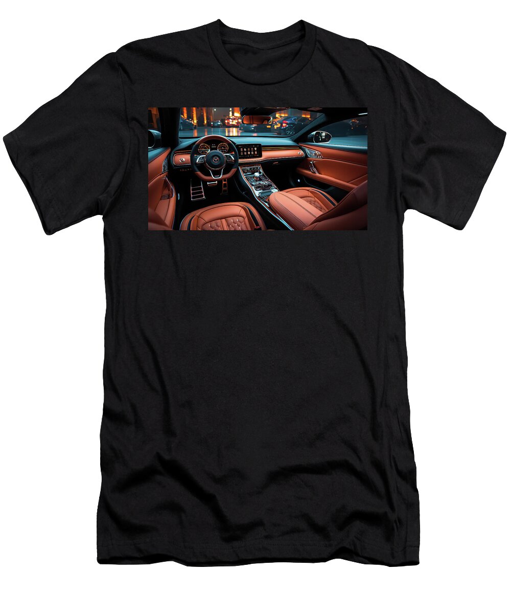 Luxury Car Interior At Night Evie Carrier T-Shirt
