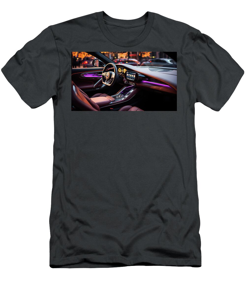 Luxury Car Interior with Ambient Lighting Evie Carrier T-Shirt