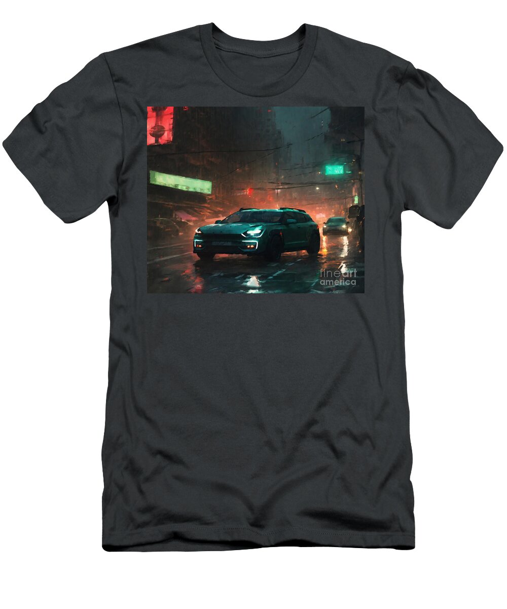 Lynk and Co 02 Hatchback Nightscapes 2021 Cars Traffic Lights Cortez Schinner T-Shirt