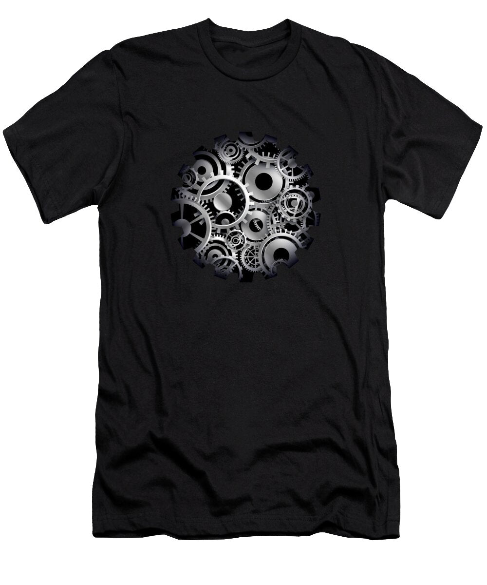 Machine Engine Robot Gears Metal Tony Rubino T-Shirt