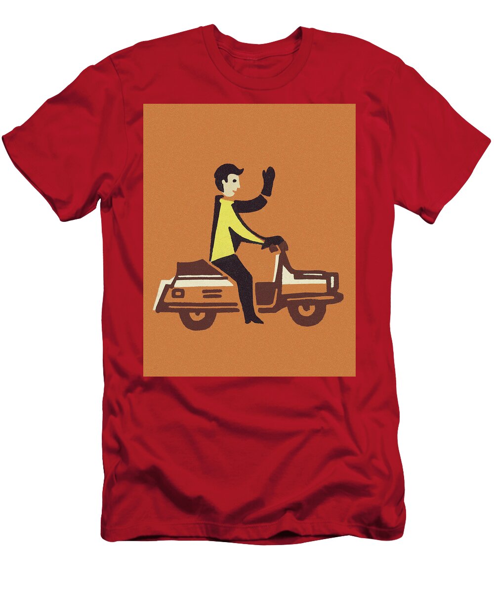 Man on Scooter Csa Images T-Shirt