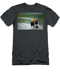 Man Pushing a Motorcycle Corey Rich T-Shirt
