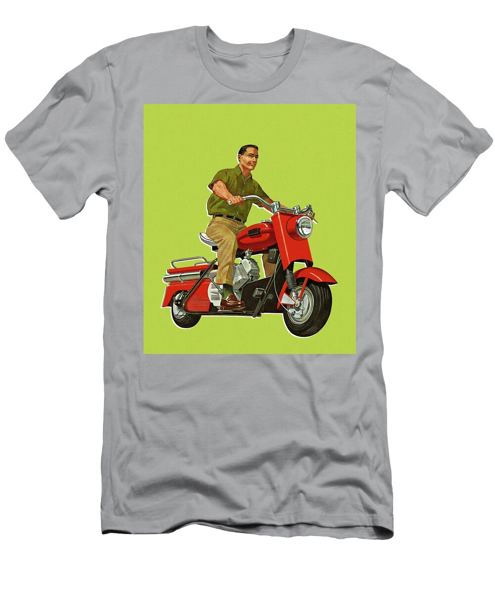 Man Riding a Motorbike Csa Images T-Shirt