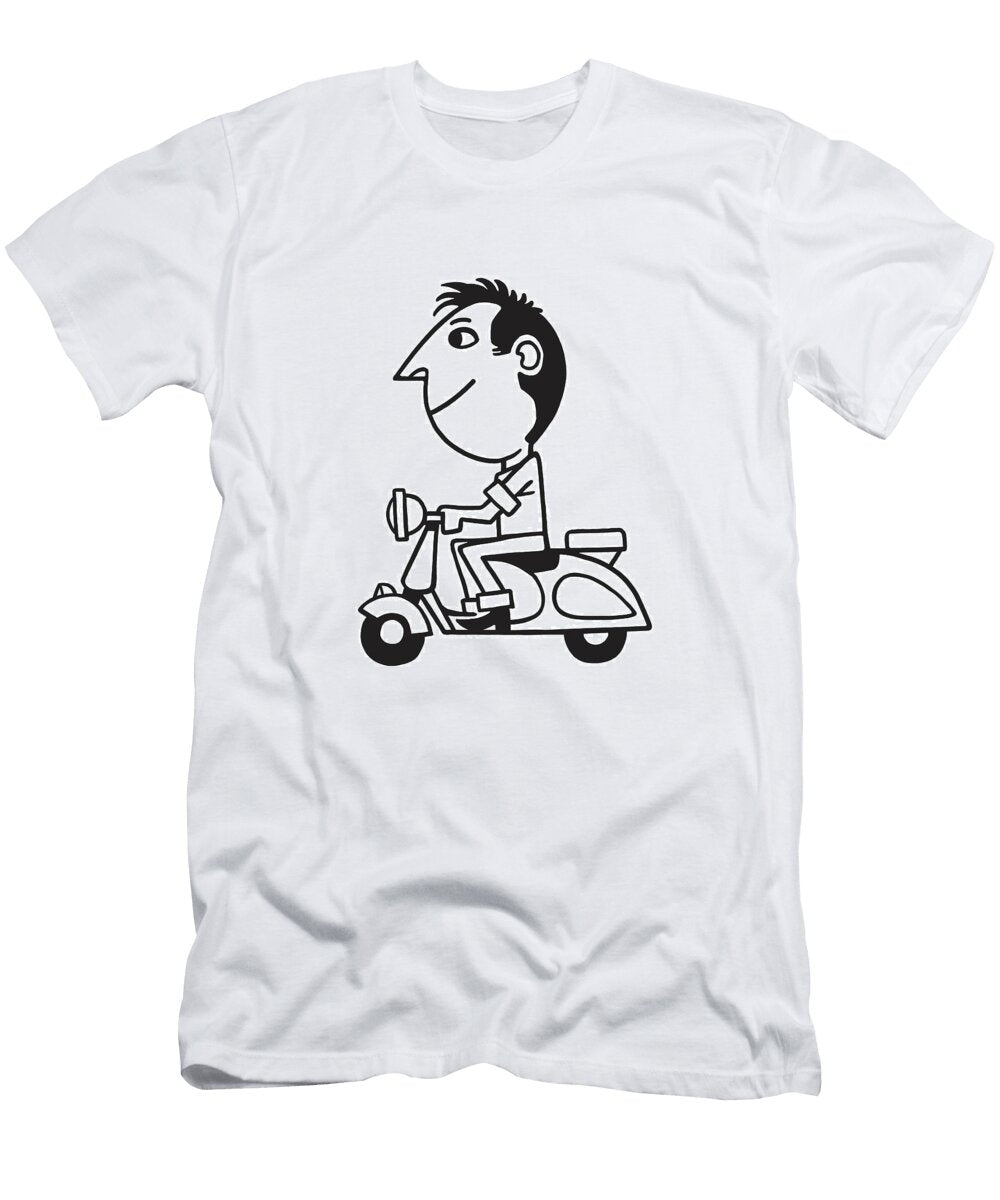 Man Riding a Scooter Csa Images T-Shirt
