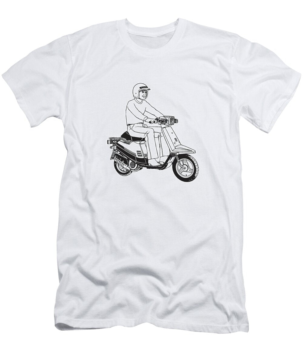 Man Riding Scooter Csa Images T-Shirt