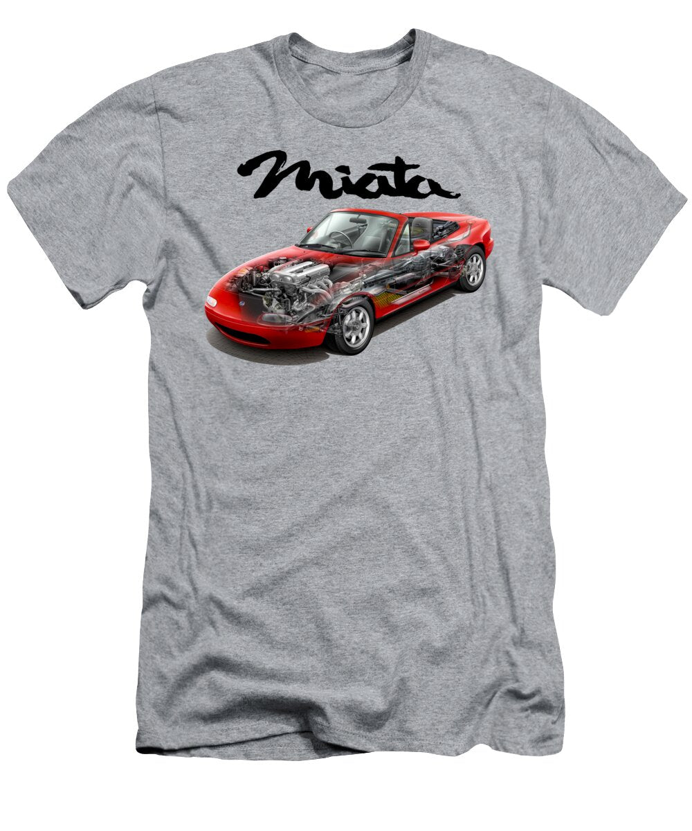 Mazda Mx 5 Eunos Roadster 20l Bp Dohc I4 Mazdaspeed C Spec Engine Cutaway Car Art Vladyslav Shapovalenko T-Shirt