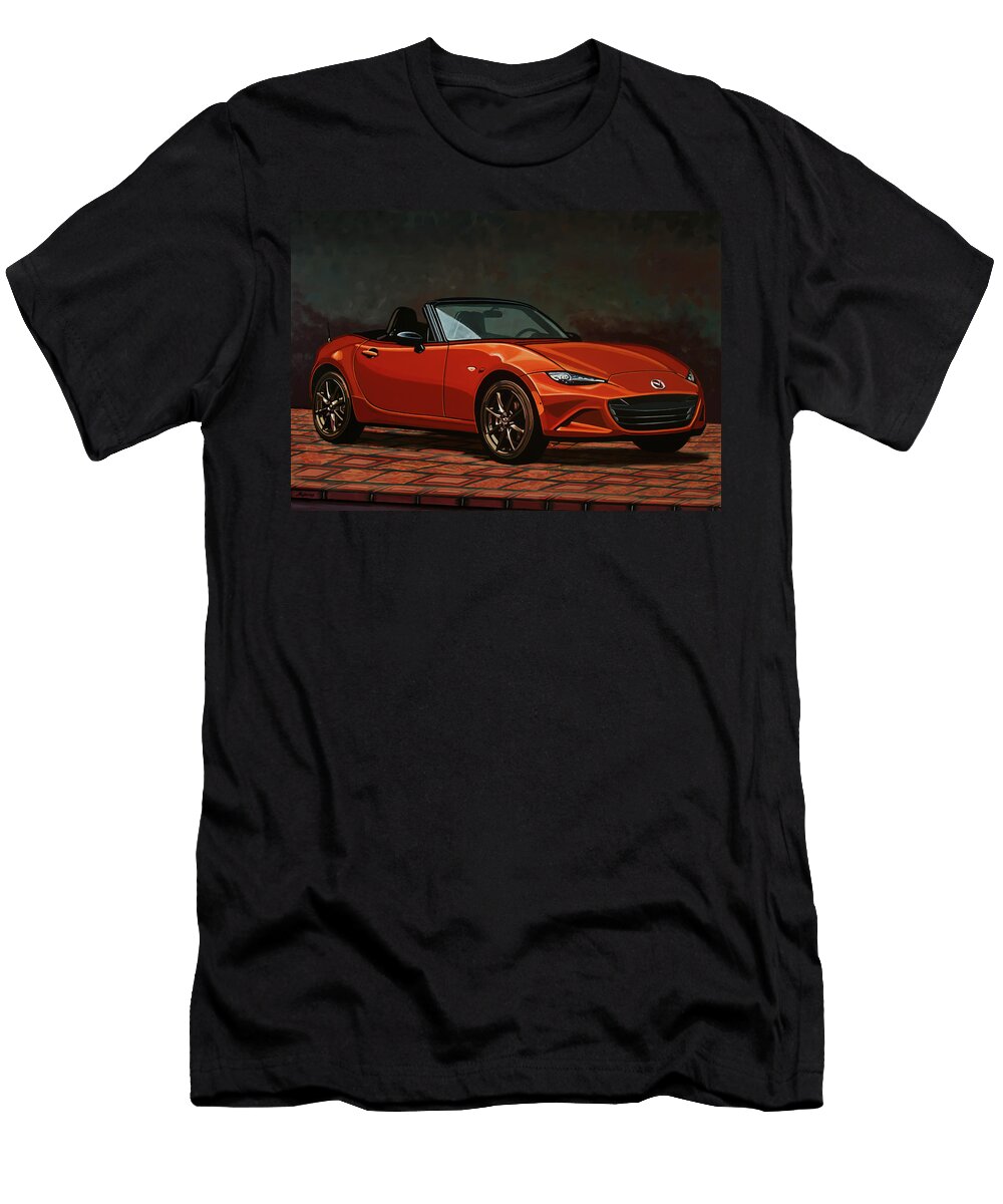 Mazda Mx 5 Miata 2015 Painting Paul Meijering T-Shirt