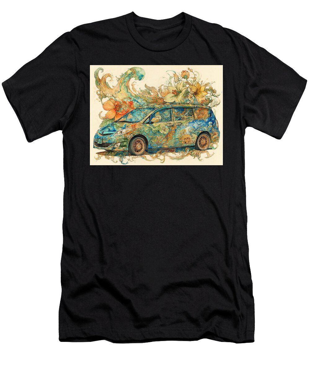Mazda5 2005 Minivan Floral Car Design Decorative Vehicle Ornate Floral Car Art Hollie Love T-Shirt
