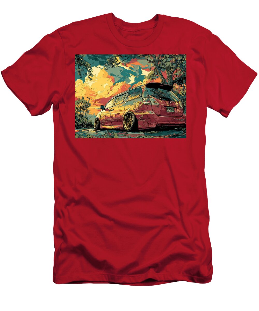 Mazda5 2005 Minivan Nature Scene Colorful Car Vibrant Car in Nature Hollie Love T-Shirt