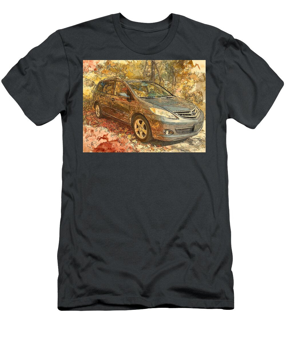 Mazda5 2005 Minivan Park Car Autumn Leaves Autumn Car in Park Hollie Love T-Shirt