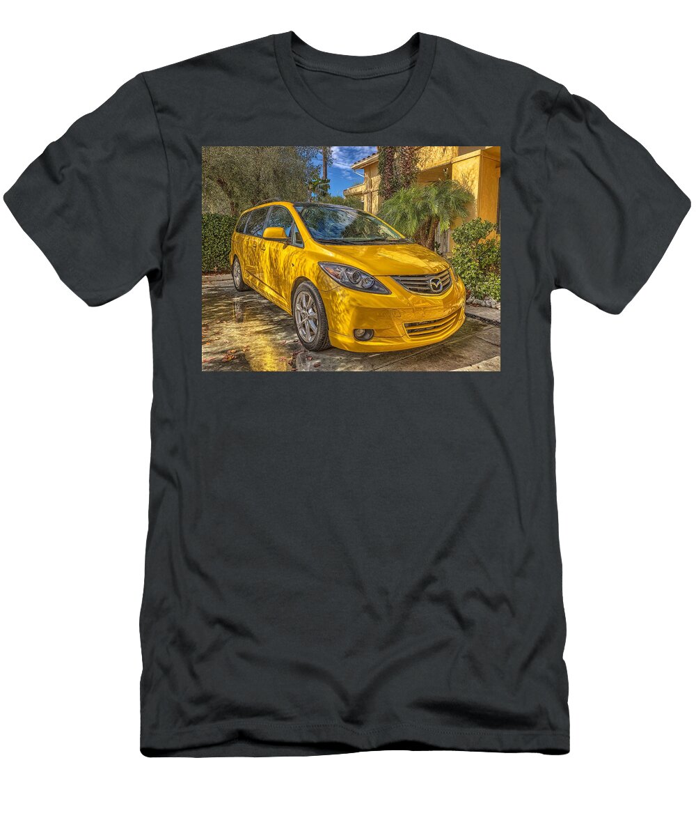 Mazda5 2005 Minivan Sunny Day Yellow Car Vibrant Yellow Car on a Sunny Day Hollie Love T-Shirt