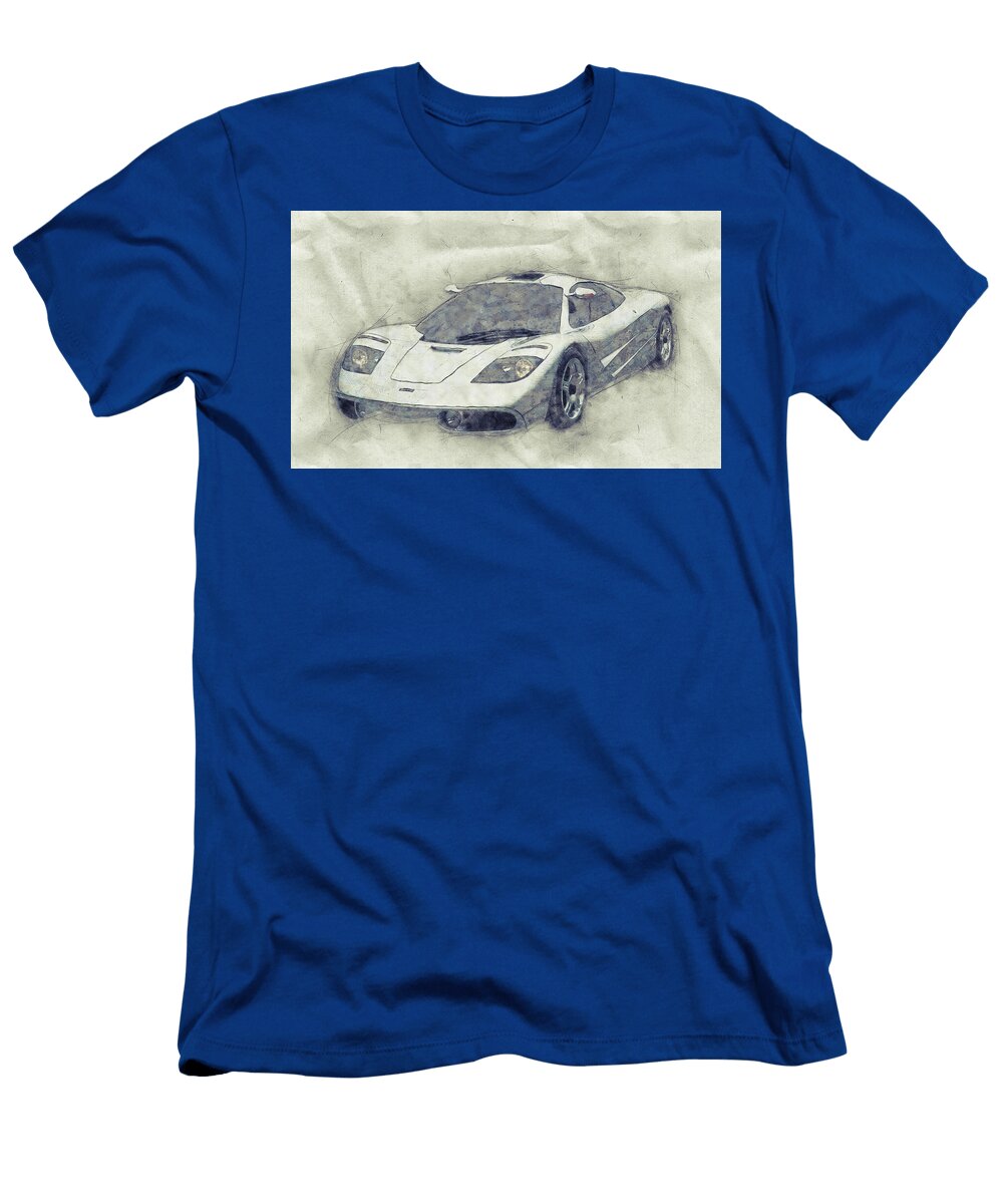 Mclaren F1 Sports Car 1 Roadster Automotive Art Car Posters Studio Grafiikka T-Shirt