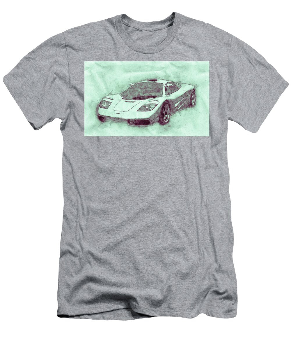 Mclaren F1 Sports Car 3 Roadster Automotive Art Car Posters Studio Grafiikka T-Shirt