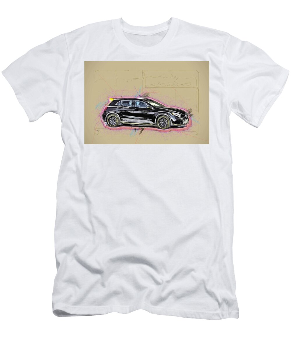 Mercedes Amg Gla 45 2018 4matic Yellow Night Edition X156 Hatchback Cars Black Ola Kunde T-Shirt