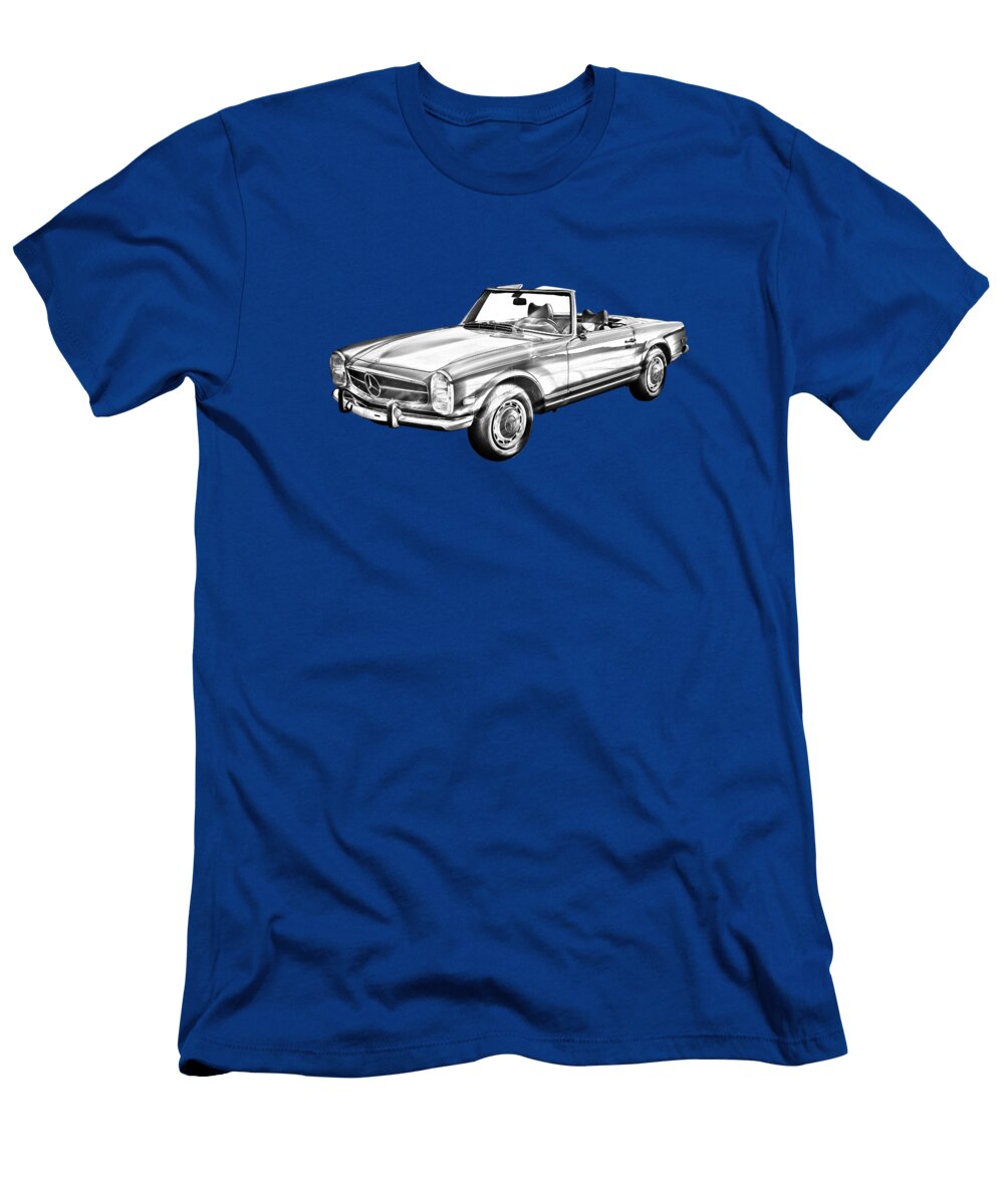 Mercedes Benz 280 Sl Convertible Illustration Keith Webber Jr T-Shirt