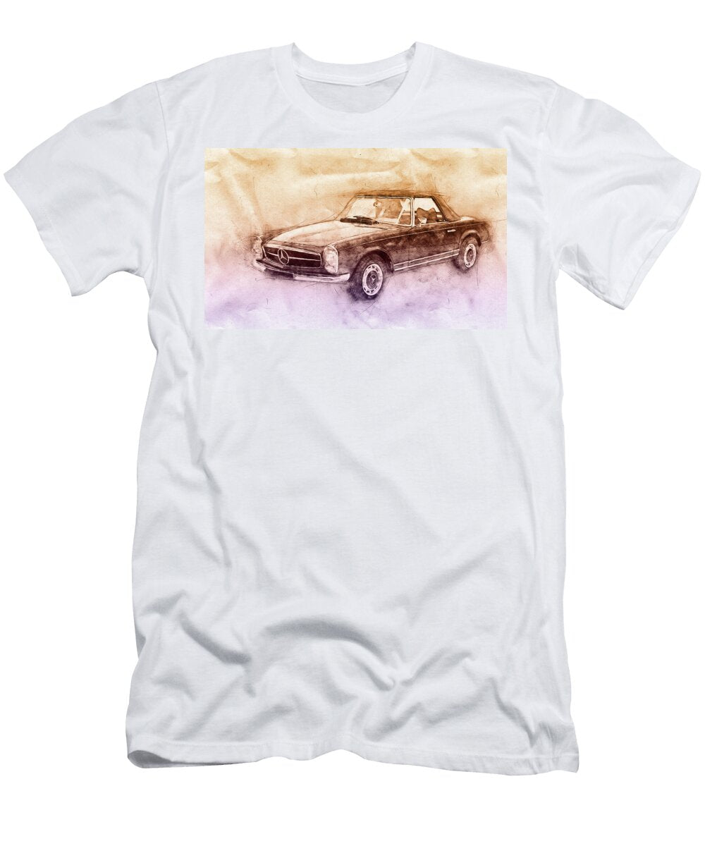 Mercedes Benz 280sl Roadster 2 1967 Automotive Art Car Posters Studio Grafiikka T-Shirt