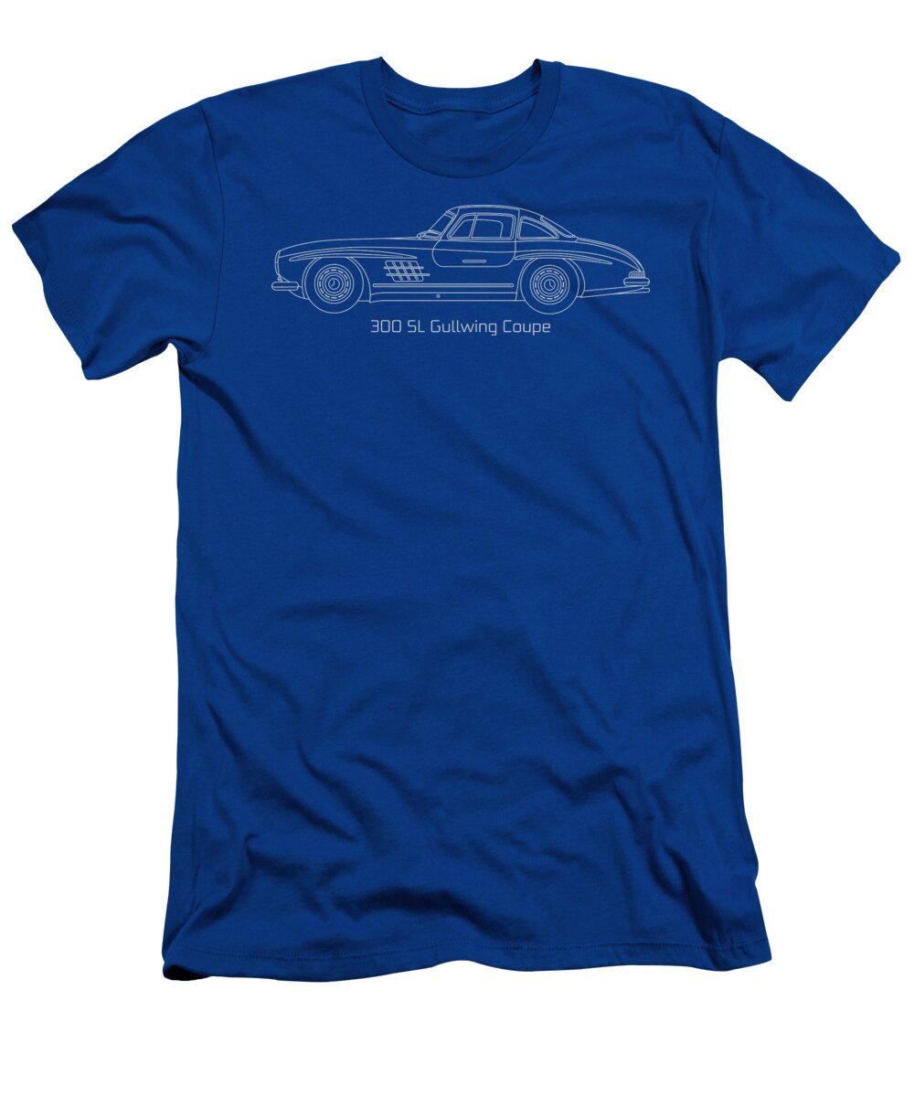Mercedes Benz 300 Sl Gullwing Outline John Cassella T-Shirt