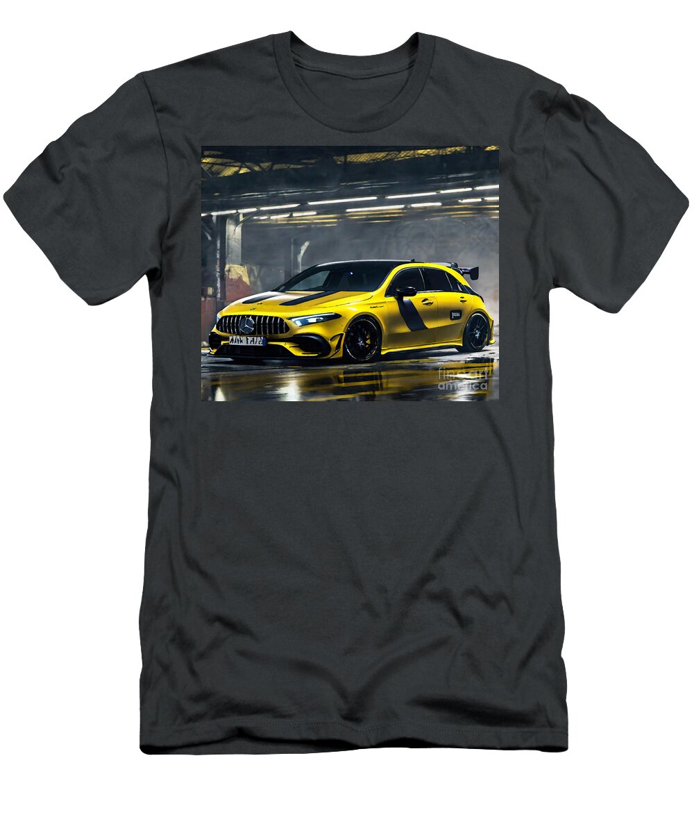 Mercedes Benz A45 S Amg UK Spec 2020 Front View Yellow Hatchback Cortez Schinner T-Shirt