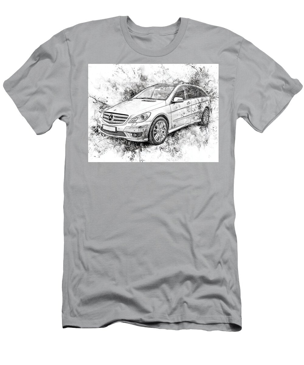 Mercedes Benz R Class 2006 Minivan Luxury Car Sketch Art Mercedes Benz Sketch Art Hollie Love T-Shirt