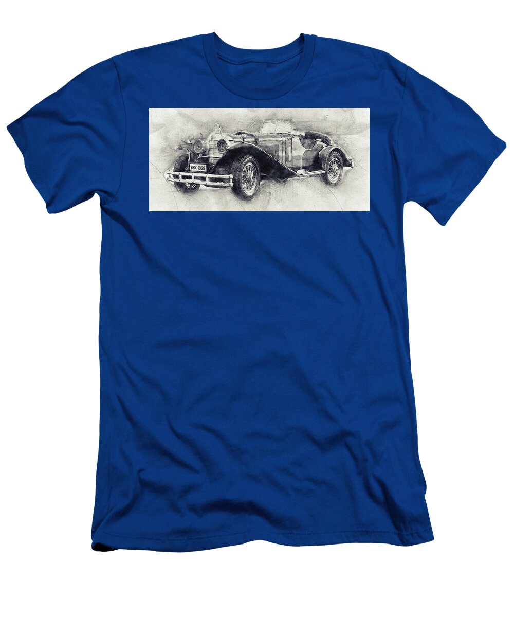 Mercedes Benz Ssk 1928 Automotive Art Car Posters Studio Grafiikka T-Shirt